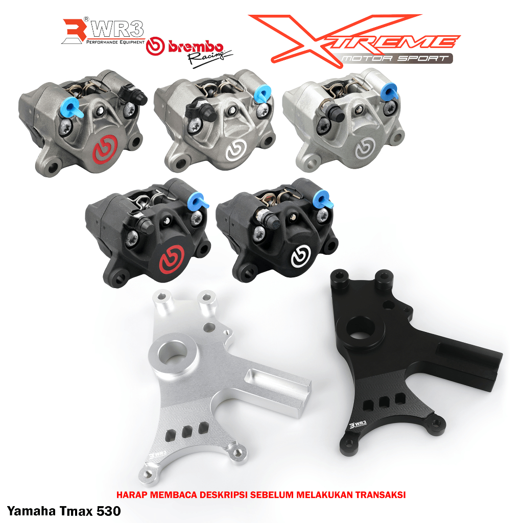 Breket Kaliper WR3 With Br3mbo 2P Z1000 / Z650 / Ninja / Versys / Vulcan 650 / TMAX