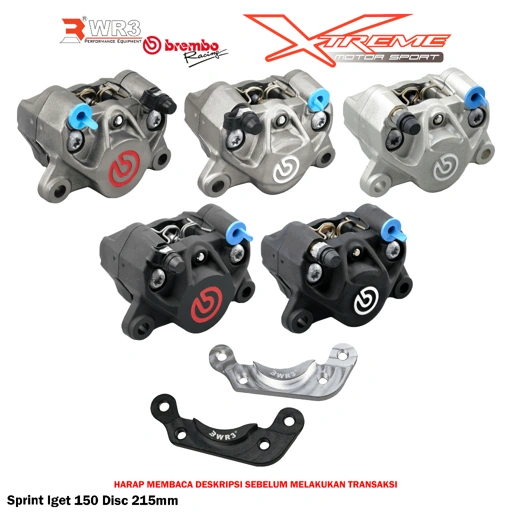 Image of Breket Kaliper WR3 With Br3mbo 2P Depan Vespa Sprint / Monkey 125 / Vario / Scoopy / Beat