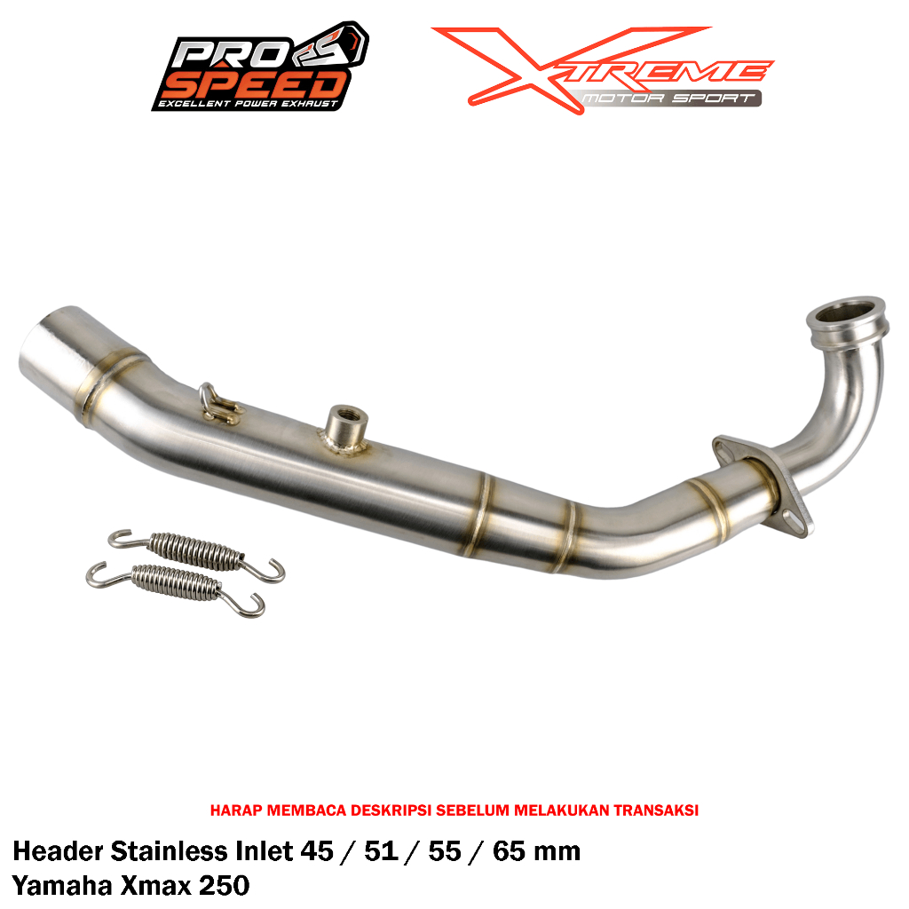 Header / Pipa Knalpot Prospeed Untuk XMAX 250 Stainless / Titanium