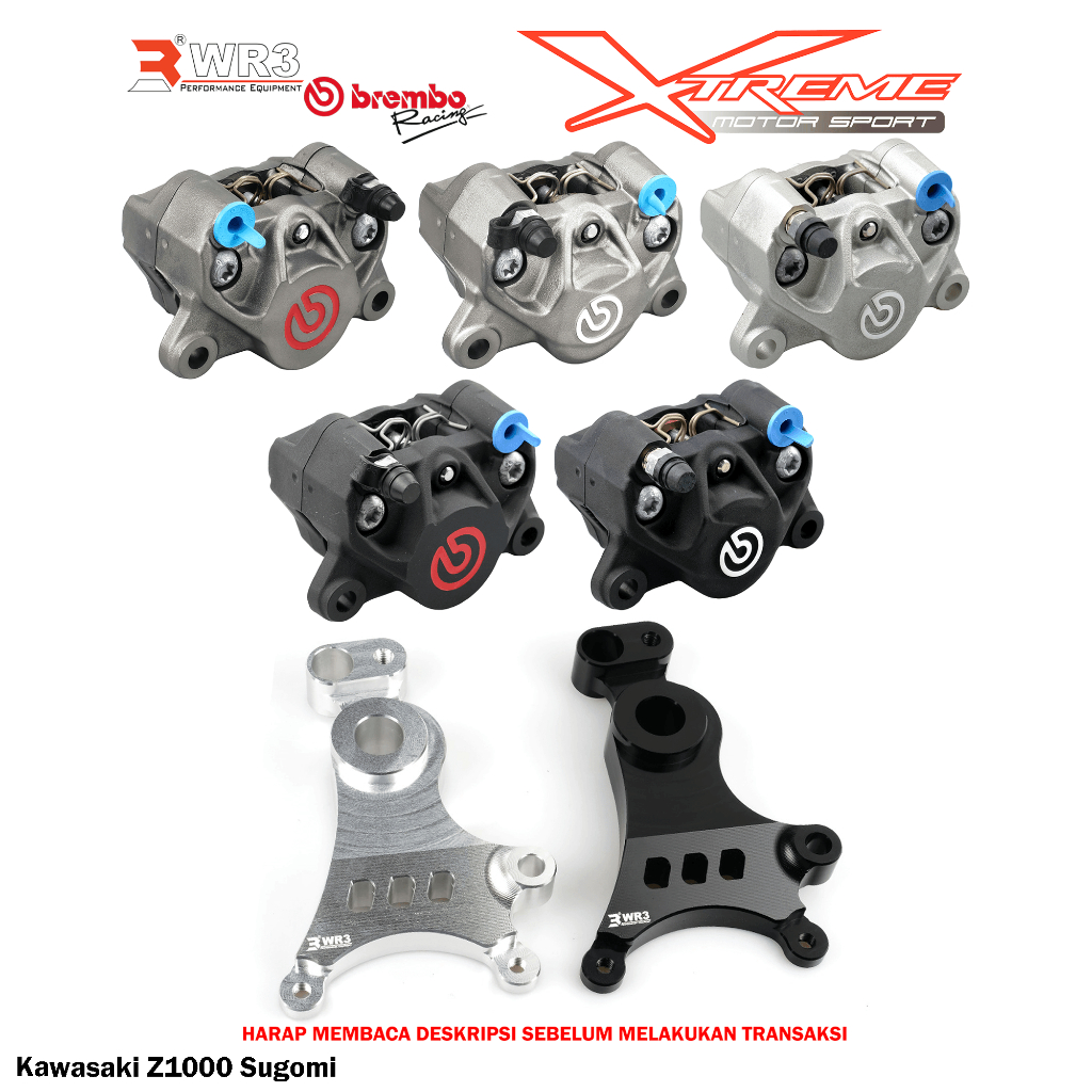 Breket Kaliper WR3 With Br3mbo 2P Z1000 / Z650 / Ninja / Versys / Vulcan 650 / TMAX