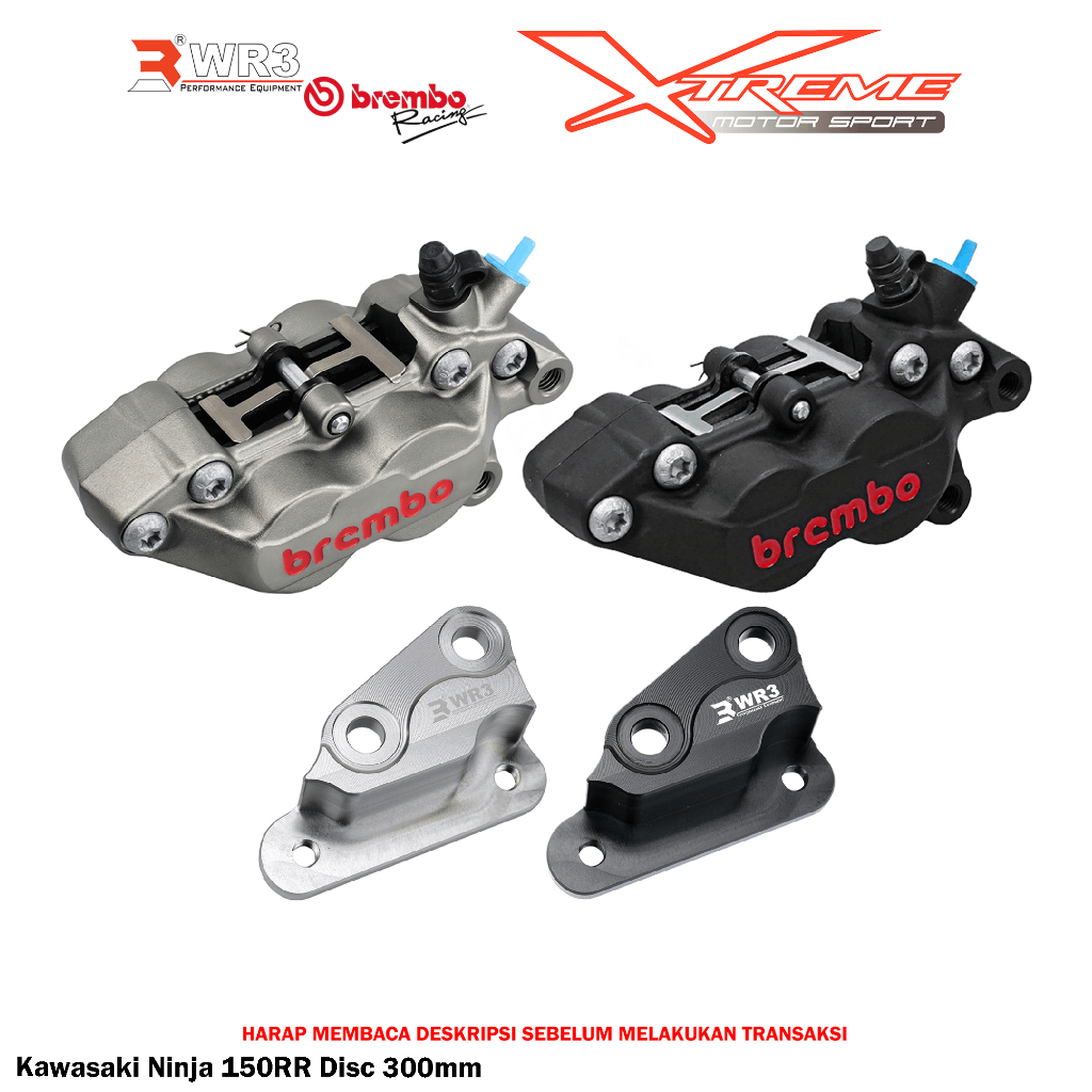 Breket Kaliper WR3 With Br3mbo 4P Ninja 250 FI / SL / 150 RR / R / SS / Z250 / Z125 / Vulcan 650 / Vstrom V-Strom 250 SX