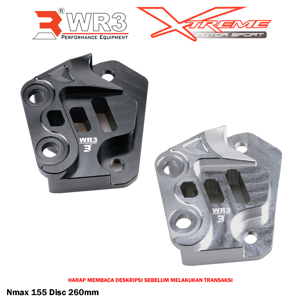 Breket Kaliper Depan WR3 For Untuk Kaliper Brembo 4P1P Aerox 155 / Nmax 155 / New 2020 / Turbo Disk Standar / 260mm