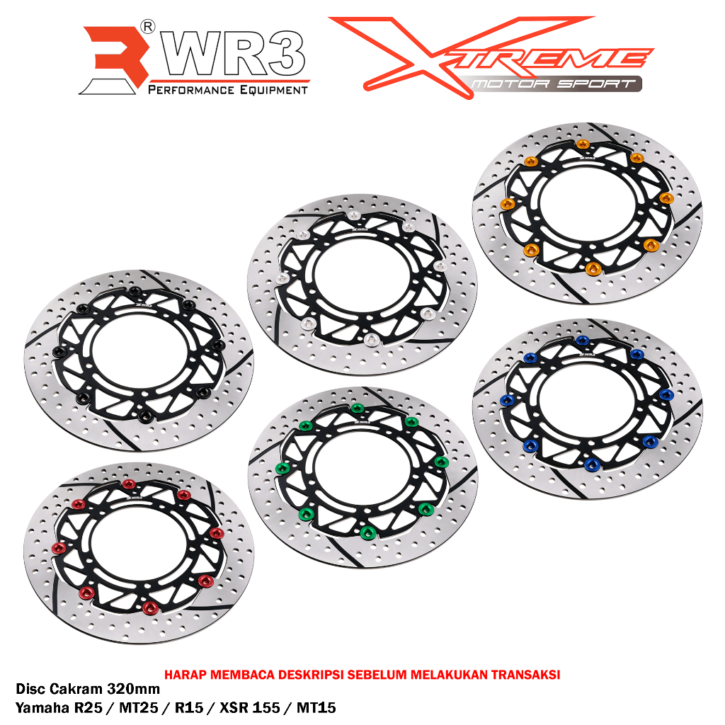 Disk Brake Cakram Piringan Depan WR3 Beat Vario Scoopy Genio Disc 260mm / R25 MT25 R15 V3 V4 MT15 XSR155 Disc 320mm
