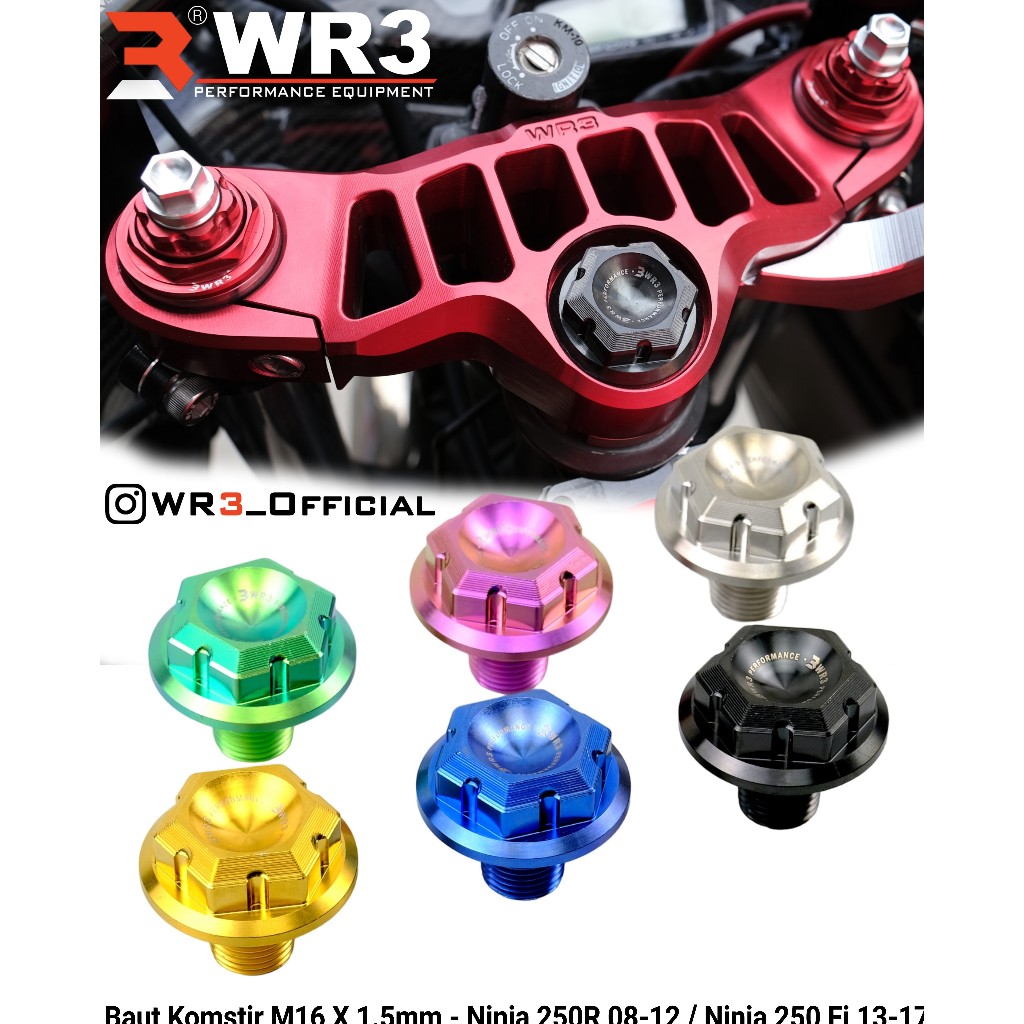 Baut Komstir Titanium WR3 Ninja 250 FI / 250R Karbu / Z250 Old / Ninja 150RR 150R 150SS 150 RR R SS