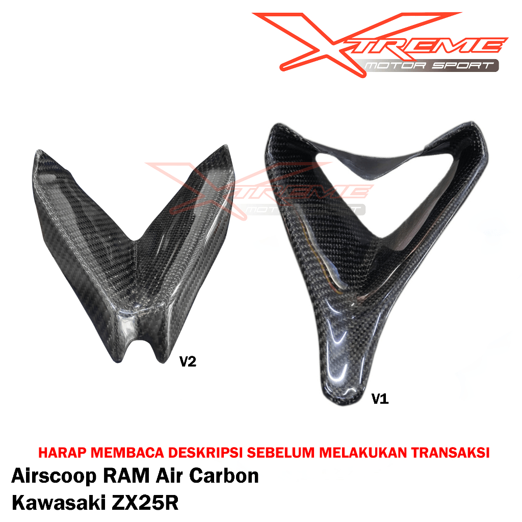Cover Air Scoop Air Ram Air Intake Depan ZX25R Carbon Karbon Kevlar