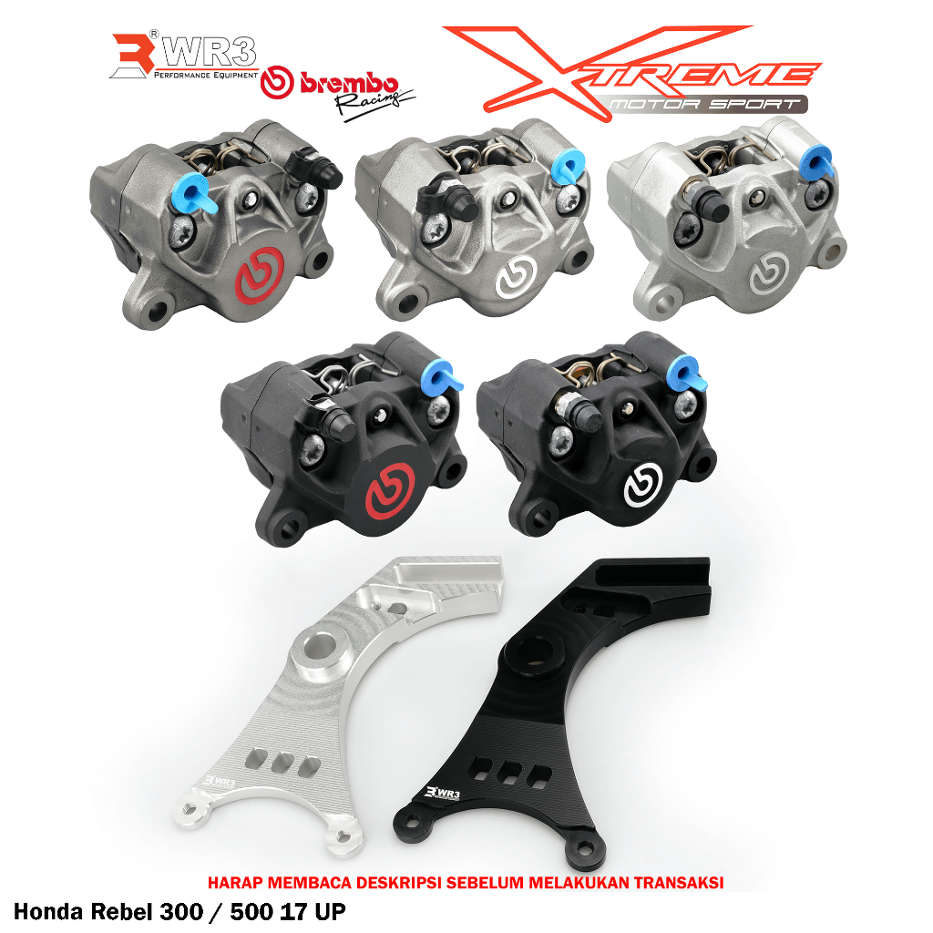 Breket Kaliper WR3 With Br3mbo 2P CBR 600 / CB 650 / Rebel 300 / 500 / R6