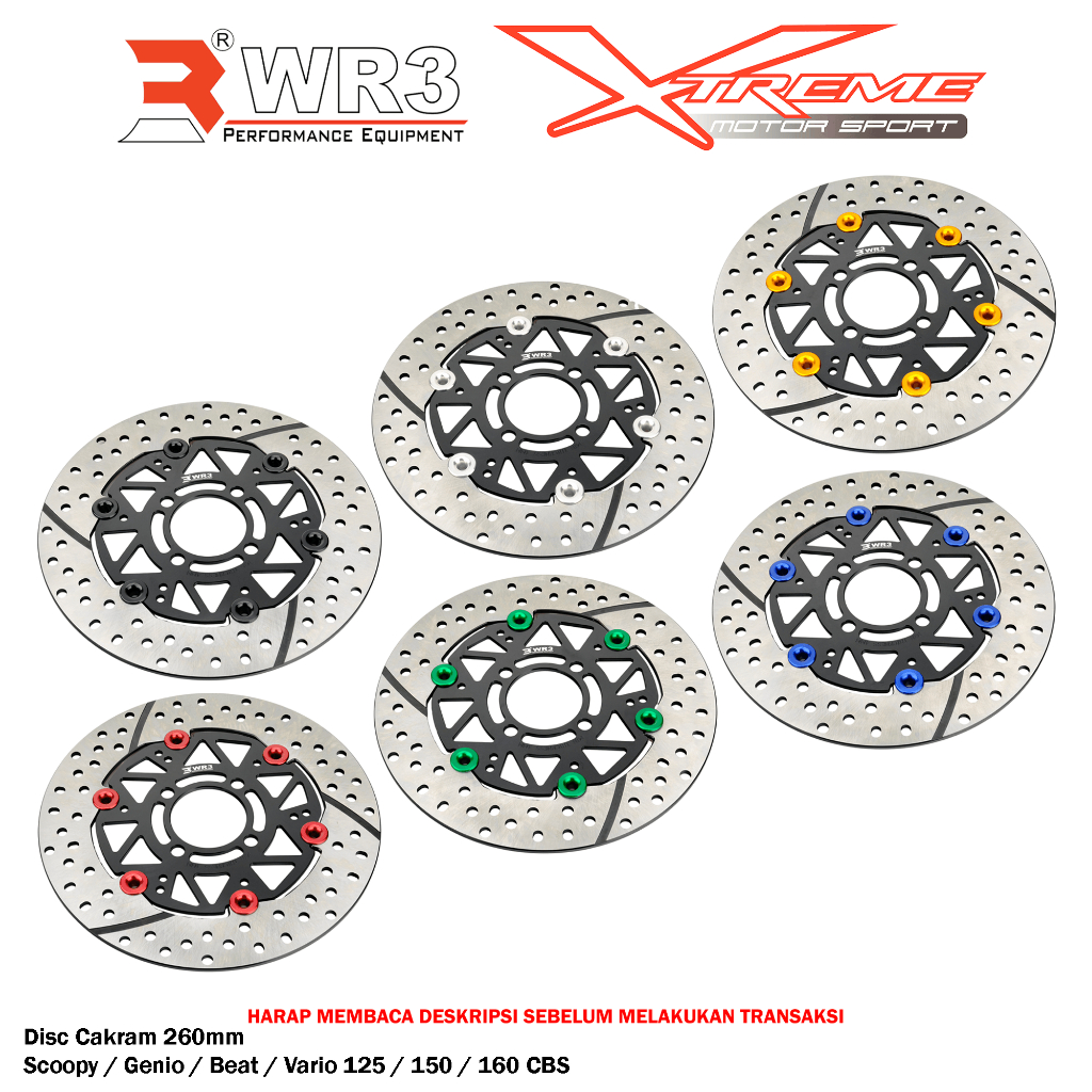 Disk Brake Cakram Piringan Depan WR3 Beat Vario Scoopy Genio Disc 260mm / R25 MT25 R15 V3 V4 MT15 XSR155 Disc 320mm
