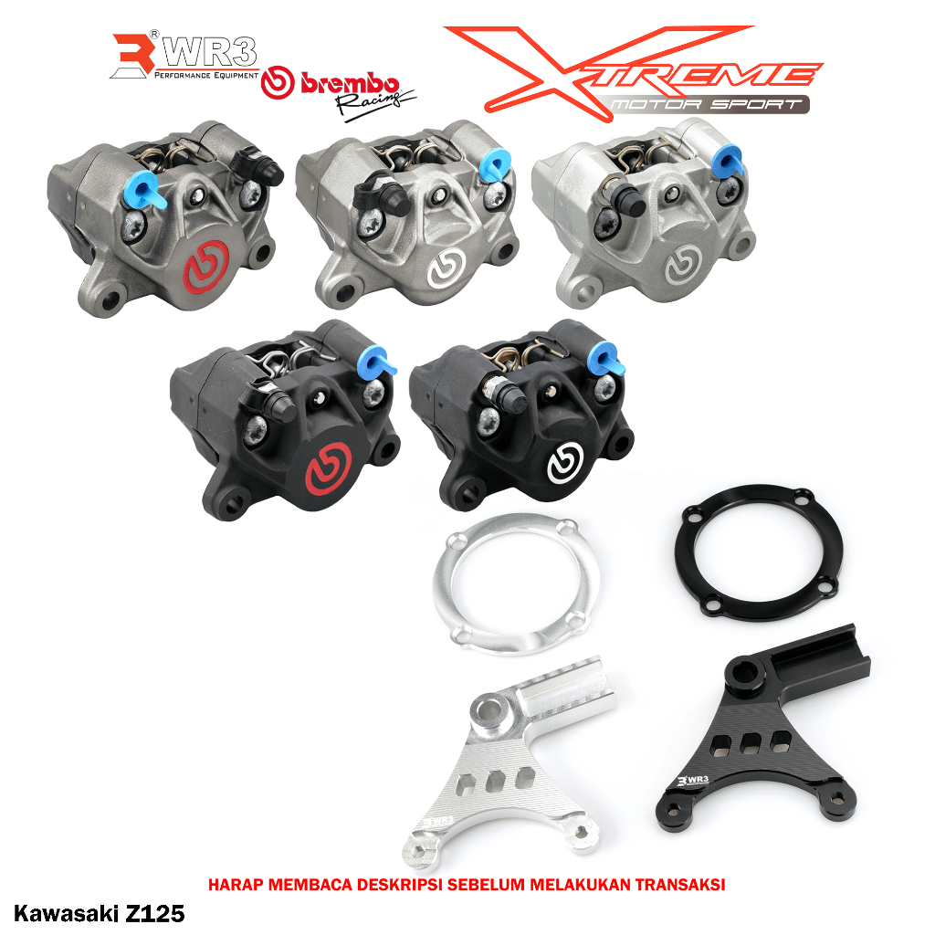 Breket Kaliper WR3 With Br3mbo 2P Untuk Forza / Monkey 125 / KTM Duke / RC 200 / 250 / 390 / Z125 / Vstrom V Strom 250 SX