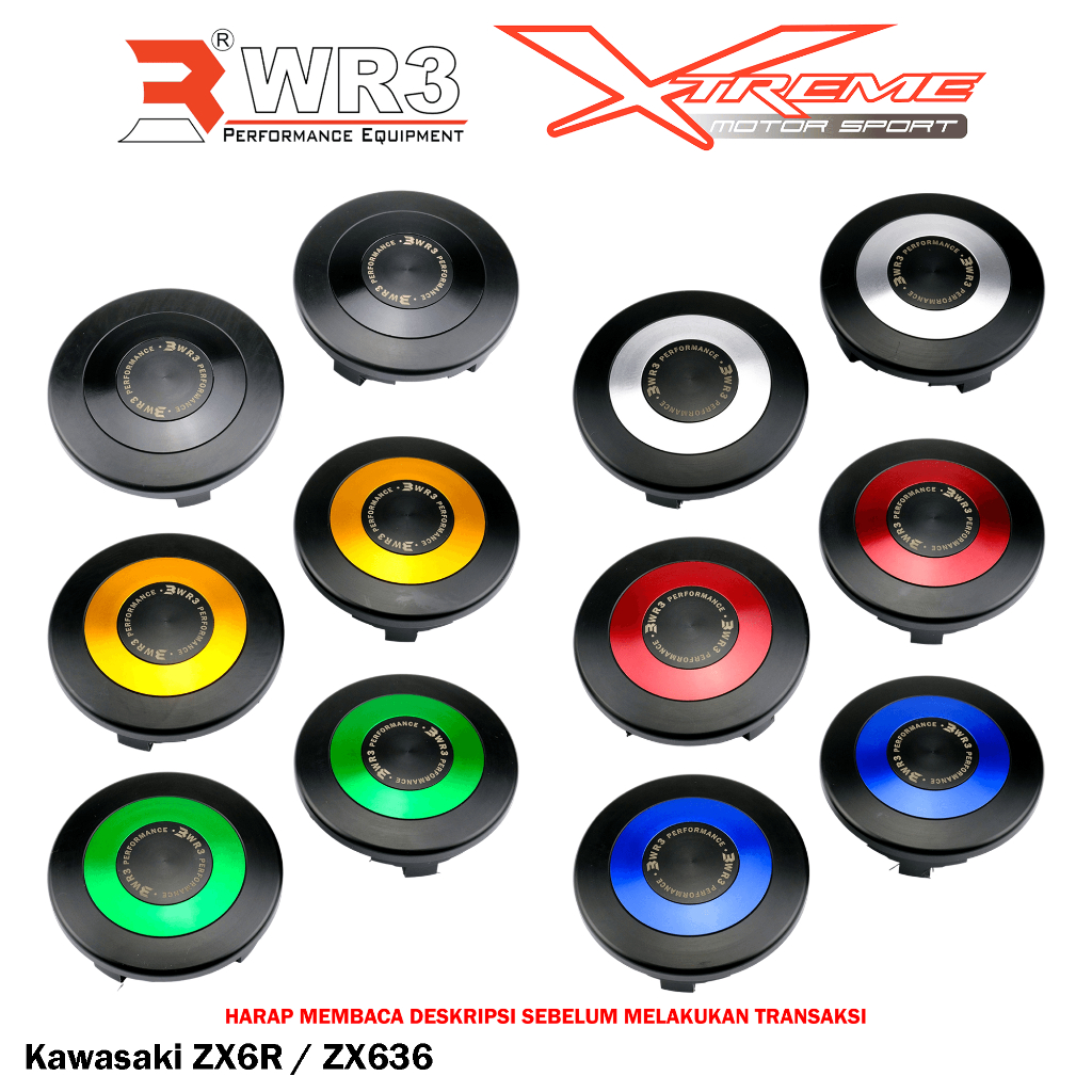 Cover Tutup Rangka Frame Plug WR3 ZX25R / Ninja 250R / 250 FI OLD / NEW 18 Up / KLE 500 / Z250 / Ninja 150RR / ZX6R / ZX636
