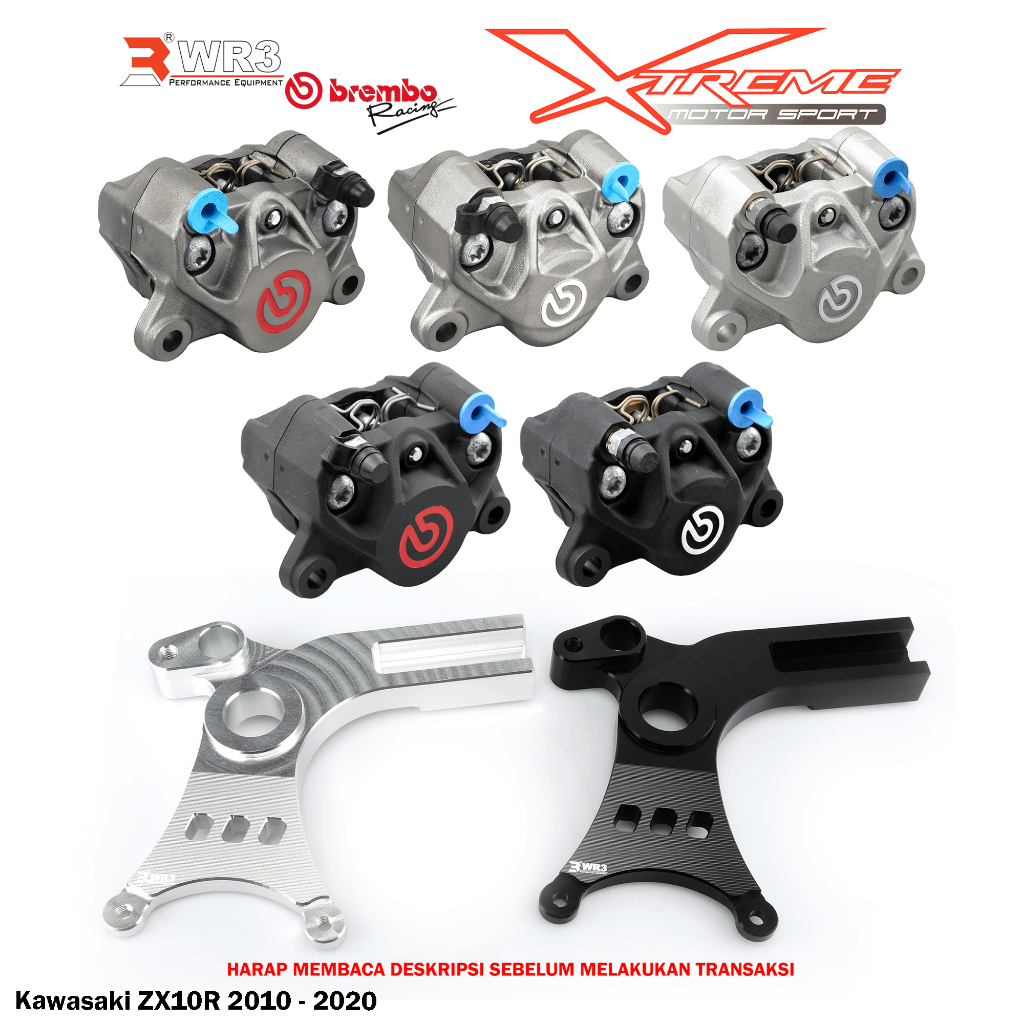 Breket Kaliper WR3 With Br3mbo 2P Untuk Motor ZX10R ZX10 R ZX 10R / ZX6R ZX636 ZX 6R 636