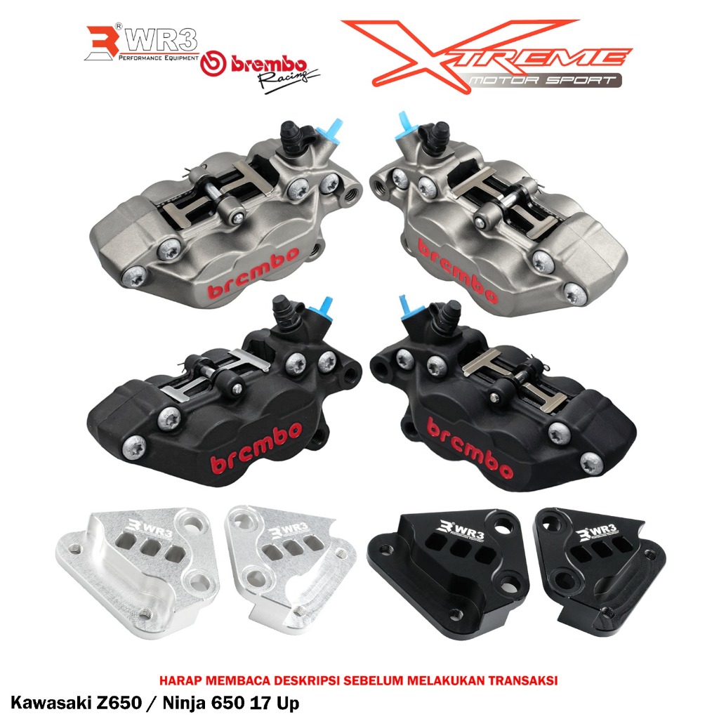 Breket Kaliper WR3 With Br3mbo 4P1P ER6 / Z650 / Versys / Ninja 650