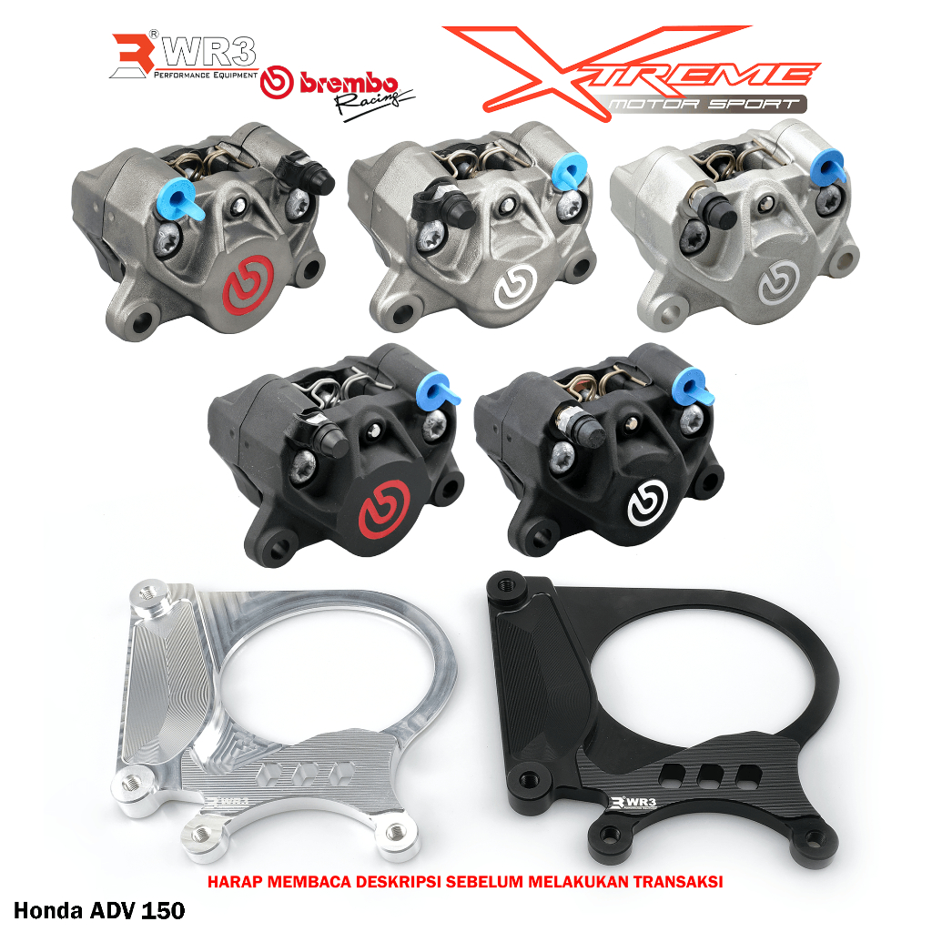 Breket Kaliper WR3 With Br3mbo 2P Untuk CBR 250RR / ADV 150 / 160 / CB / CBR 150R