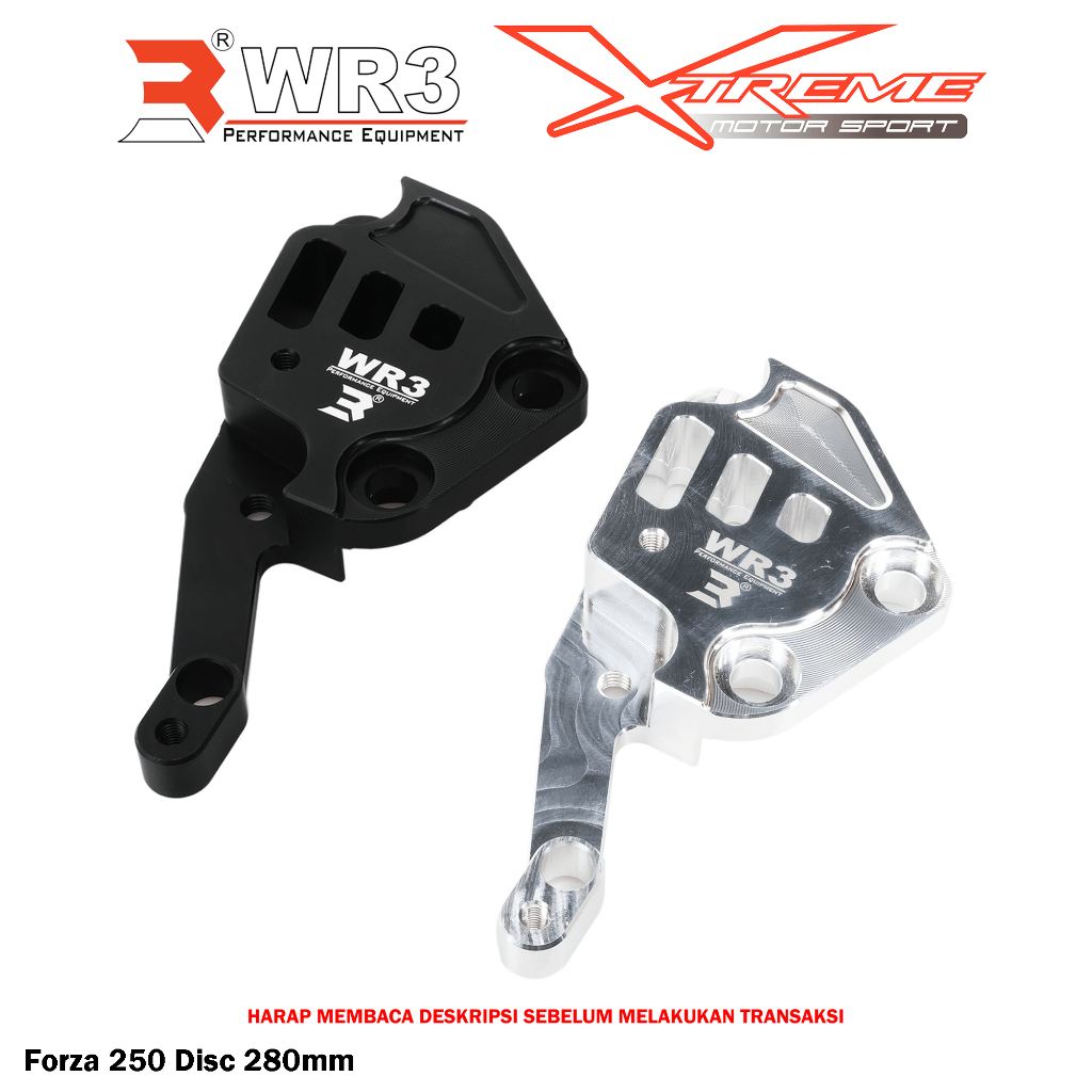 Breket Kaliper Depan WR3 For Untuk Kaliper Brembo 4P1P Forza 250 / CBR250RR ABS / Rebel 300 / KTM Duke / RC 200 / 250 / 390