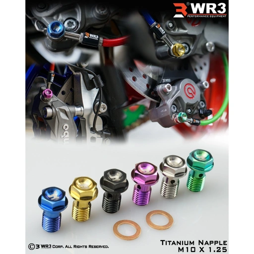 Image of Baut Single Drat Halus / Drat Kasar / Baut Bleeding WR3 Bahan Pure Titanium
