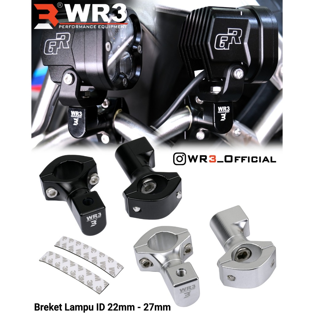 Breket Dudukan Lampu Tembak Foglamp WR3 Gold Runway GR Clear Water Crash Bar Universal Xmax Versys GS