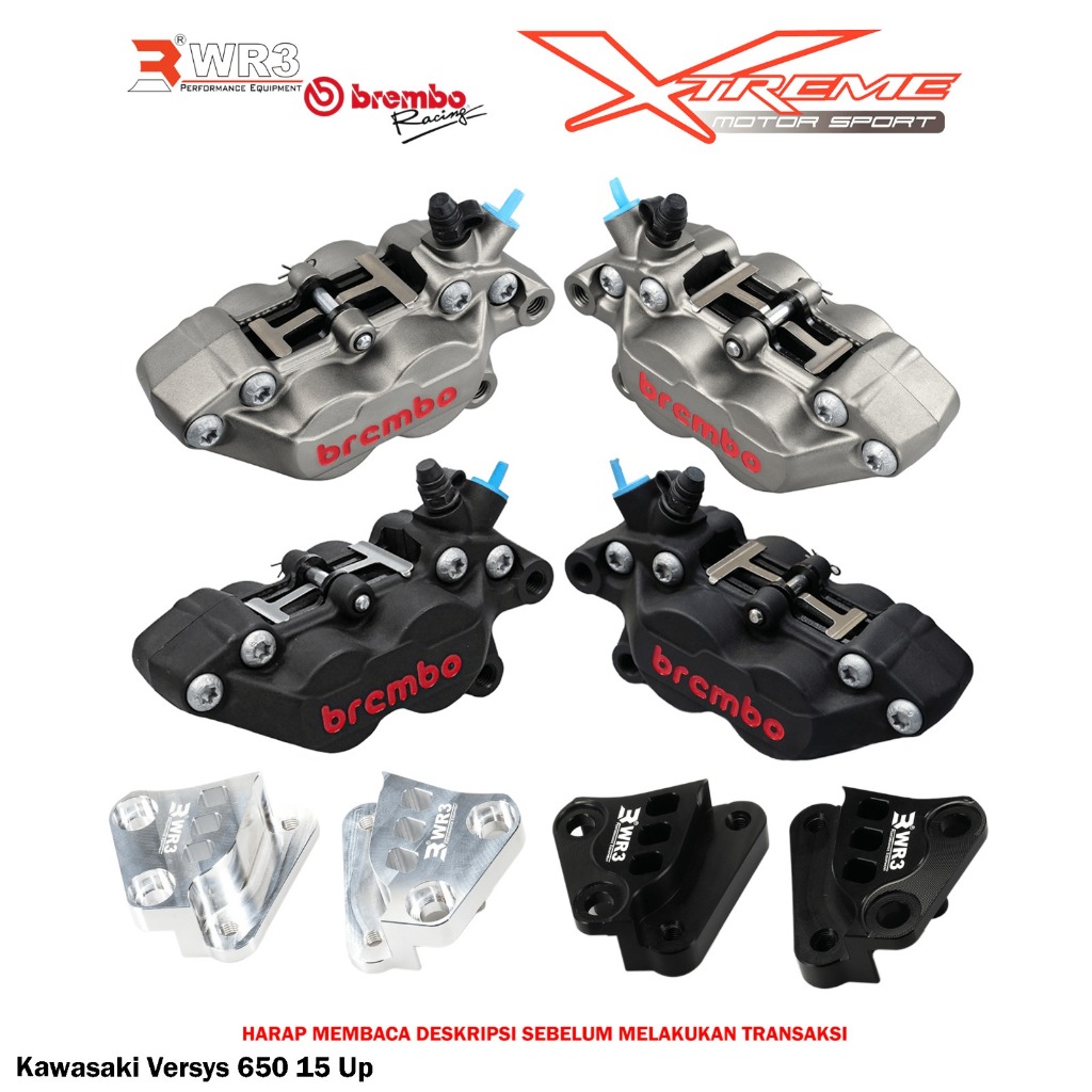 Breket Kaliper WR3 With Br3mbo 4P1P ER6 / Z650 / Versys / Ninja 650