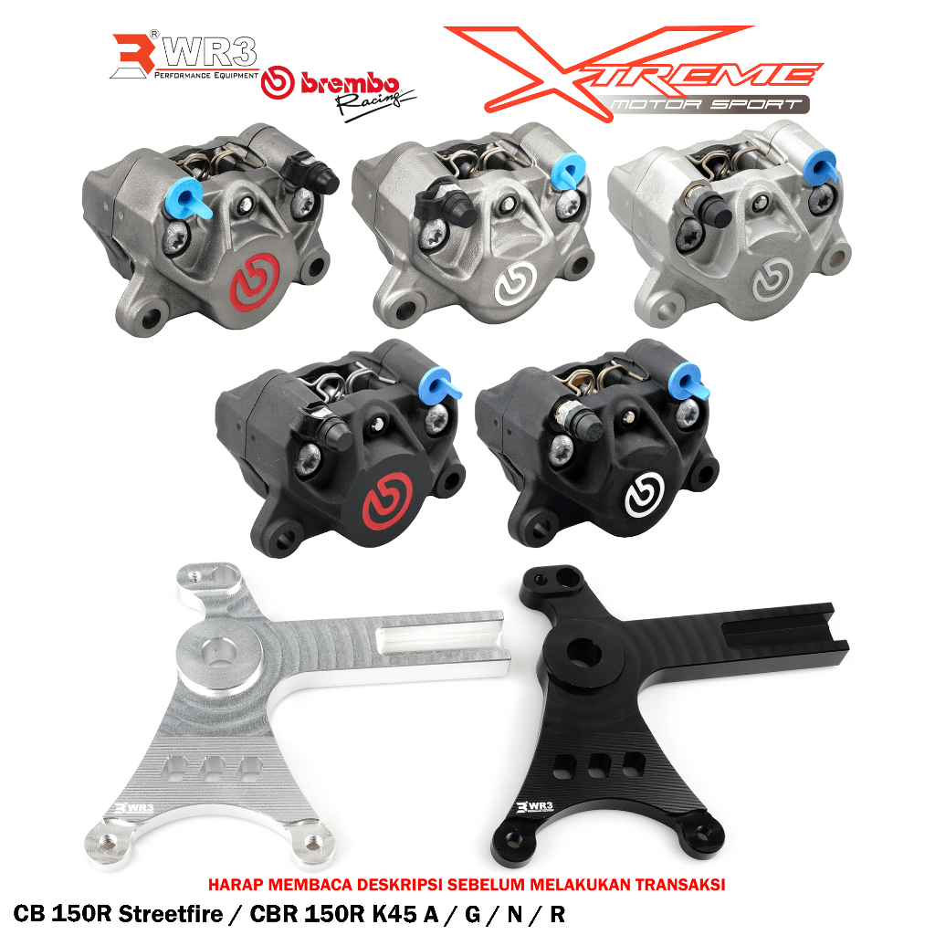 Breket Kaliper WR3 With Br3mbo 2P Untuk CBR 250RR / ADV 150 / 160 / CB / CBR 150R