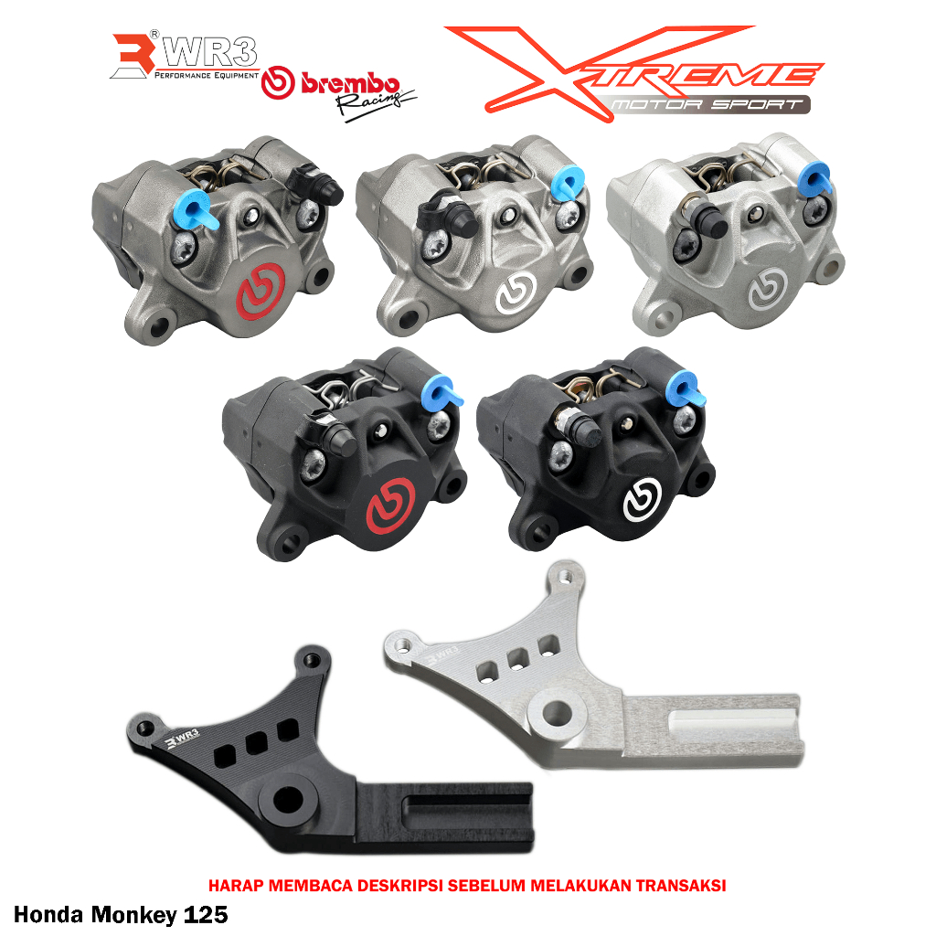 Breket Kaliper WR3 With Br3mbo 2P Untuk Forza / Monkey 125 / KTM Duke / RC 200 / 250 / 390 / Z125 / Vstrom V Strom 250 SX