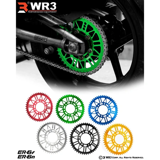 Image of Gear Belakang WR3 WRA 478 - 520 ER6 / Ninja 650 / Z650 / ZX25R / Z800 / Z900 RS / Z1000 / ZX636 / ZX6R / ZX10R / Versys / Vulcan 650 Uk 46-50 T