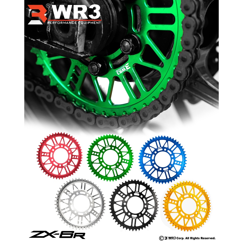 Gear Belakang WR3 WRA 478 - 520 ER6 / Ninja 650 / Z650 / ZX25R / Z800 / Z900 RS / Z1000 / ZX636 / ZX6R / ZX10R / Versys / Vulcan 650 Uk 46-50 T