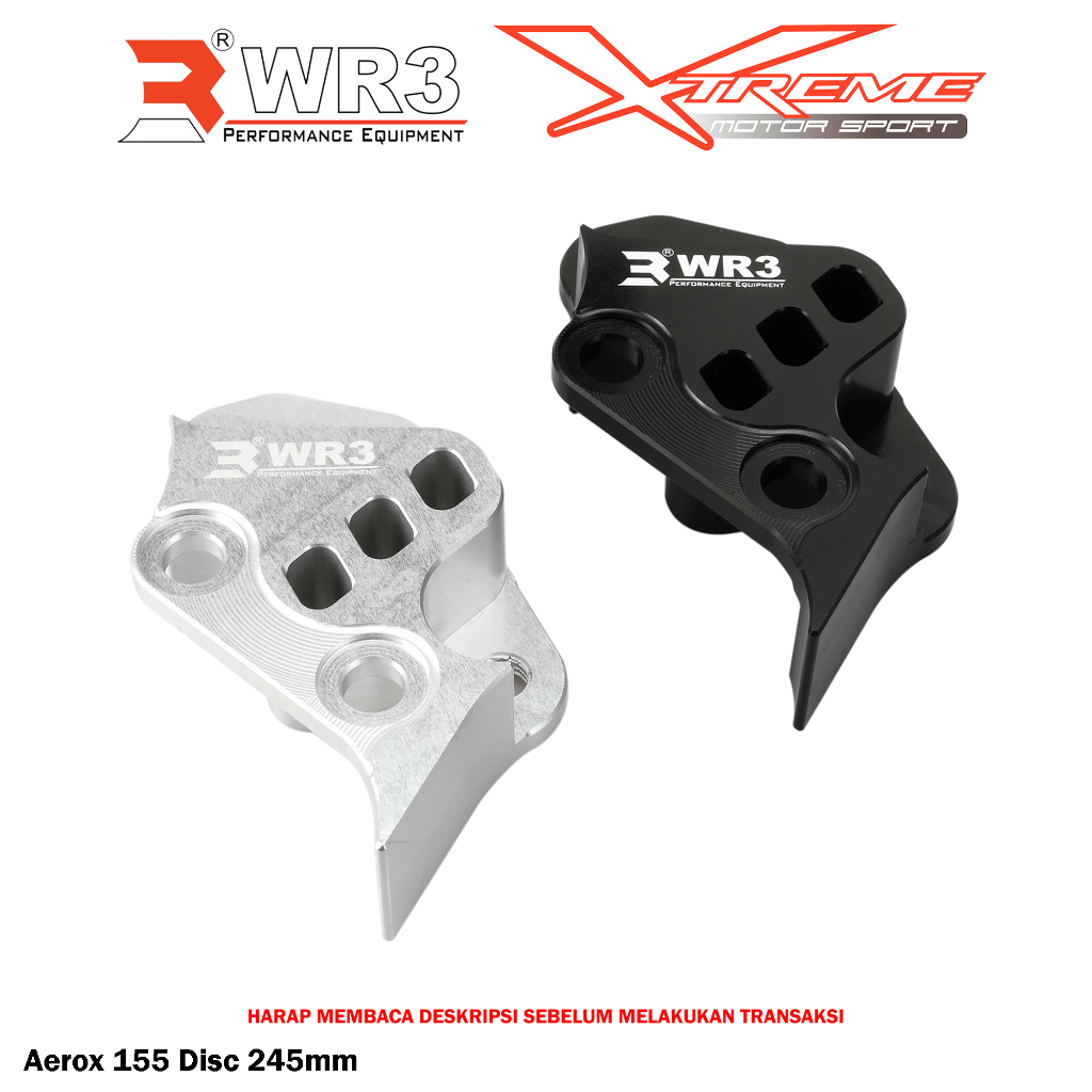 Breket Kaliper Depan WR3 For Untuk Kaliper Brembo 4P1P Aerox 155 / Nmax 155 / New 2020 / Turbo Disk Standar / 260mm