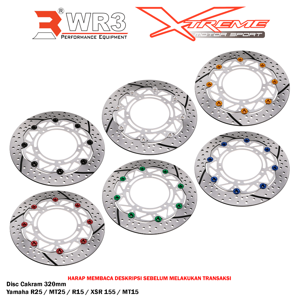 Disk Brake Cakram Piringan Depan WR3 Beat Vario Scoopy Genio Disc 260mm / R25 MT25 R15 V3 V4 MT15 XSR155 Disc 320mm