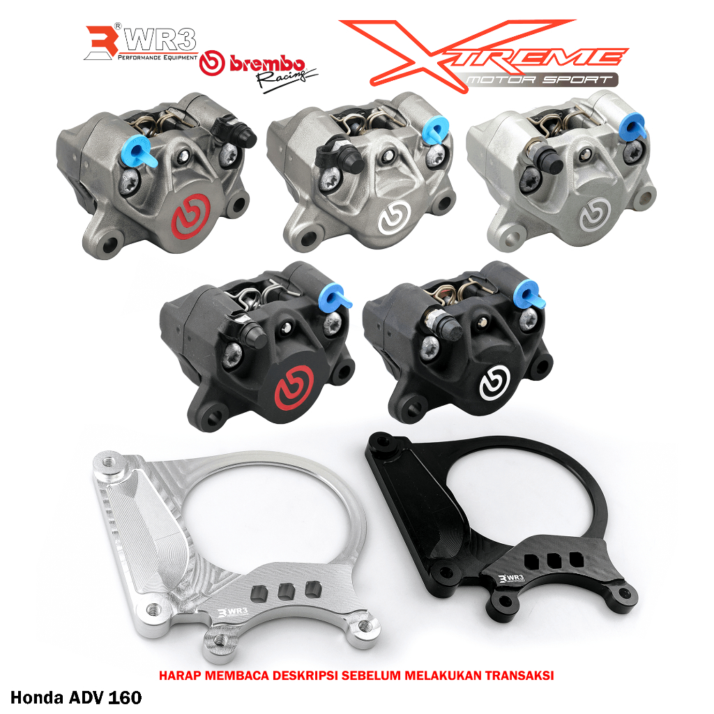 Breket Kaliper WR3 With Br3mbo 2P Untuk CBR 250RR / ADV 150 / 160 / CB / CBR 150R