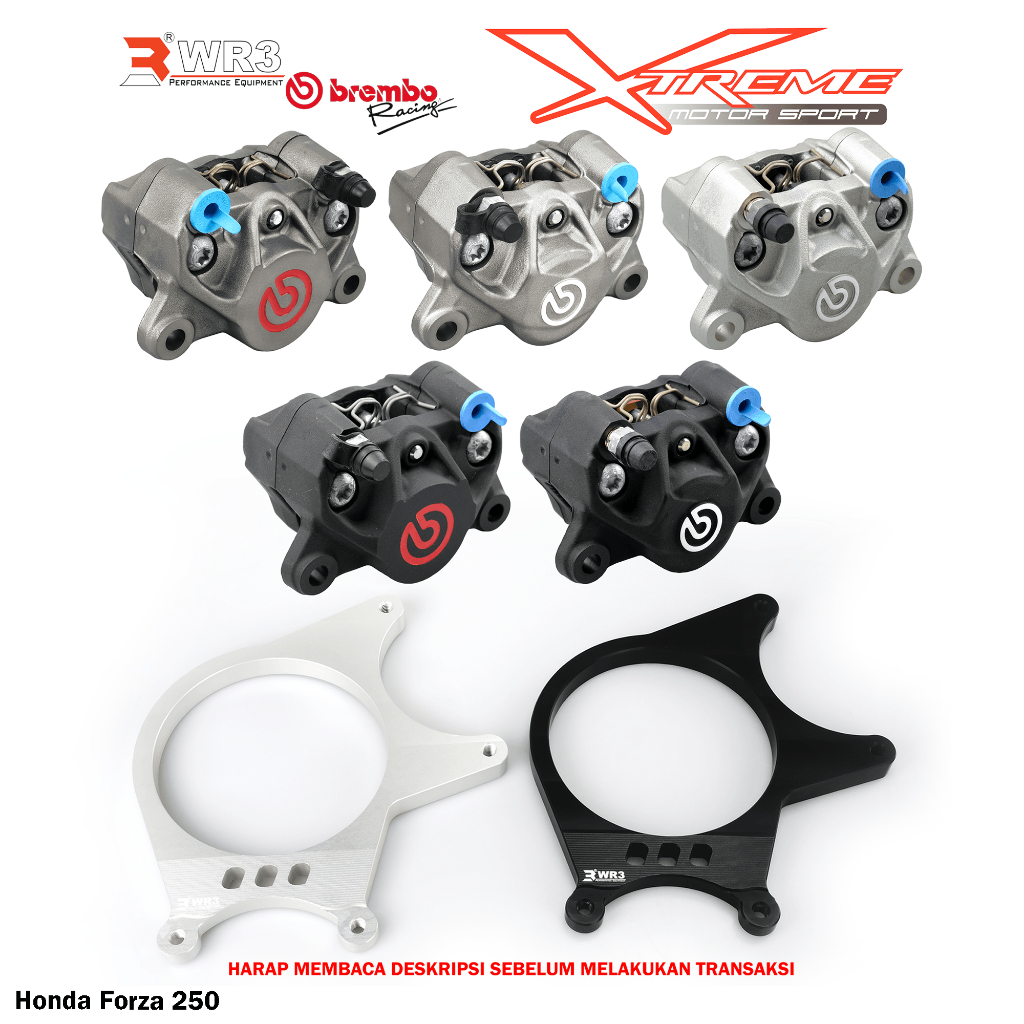 Breket Kaliper WR3 With Br3mbo 2P Untuk Forza / Monkey 125 / KTM Duke / RC 200 / 250 / 390 / Z125 / Vstrom V Strom 250 SX