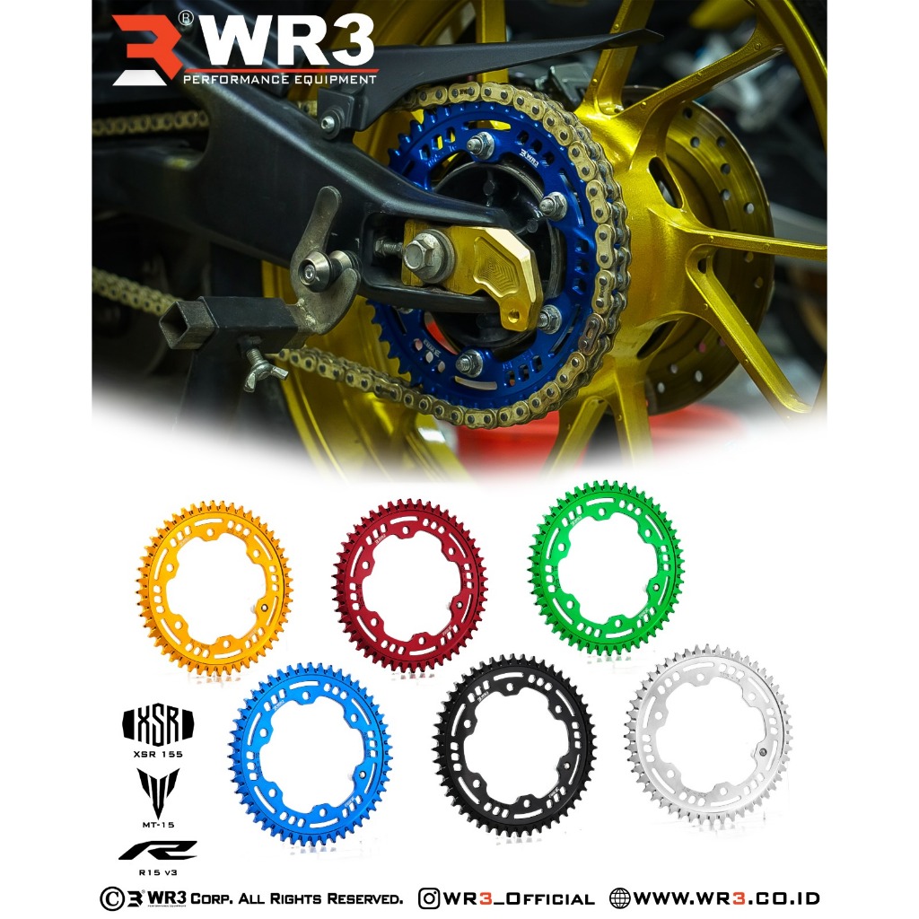 Gear Belakang WR3 Yamaha R15 V3 MT15 XSR 155 Vixion R 155 WRA 1844-428