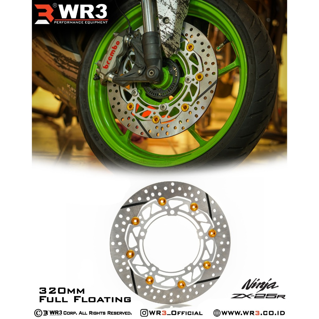 Disk Brake Cakram Piringan Depan WR3 Ninja 250 FI New / ZX25R / Z900 Uk. 320mm