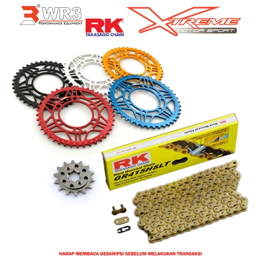 Image of Gear Set Depan Belakang WR3 & Rantai RK Chain ZX25R Ninja CBR 250 GSX 150 150RR RR R25 MT25 R15 MT15 ER6 RX King