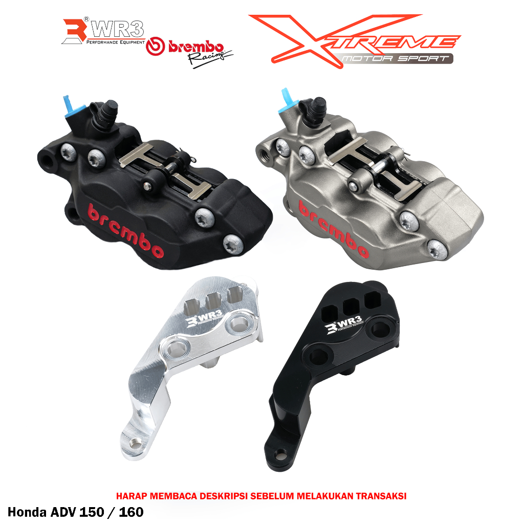 Breket Kaliper WR3 With Br3mbo 4P ADV / CBR 250RR / NSR 150 SP / CB 150R K45R K45G / Vario / Scoopy / Beat