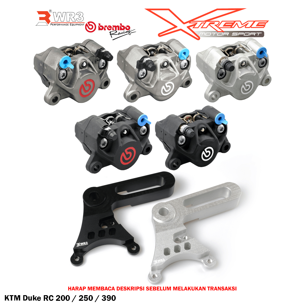 Breket Kaliper WR3 With Br3mbo 2P Untuk Forza / Monkey 125 / KTM Duke / RC 200 / 250 / 390 / Z125 / Vstrom V Strom 250 SX