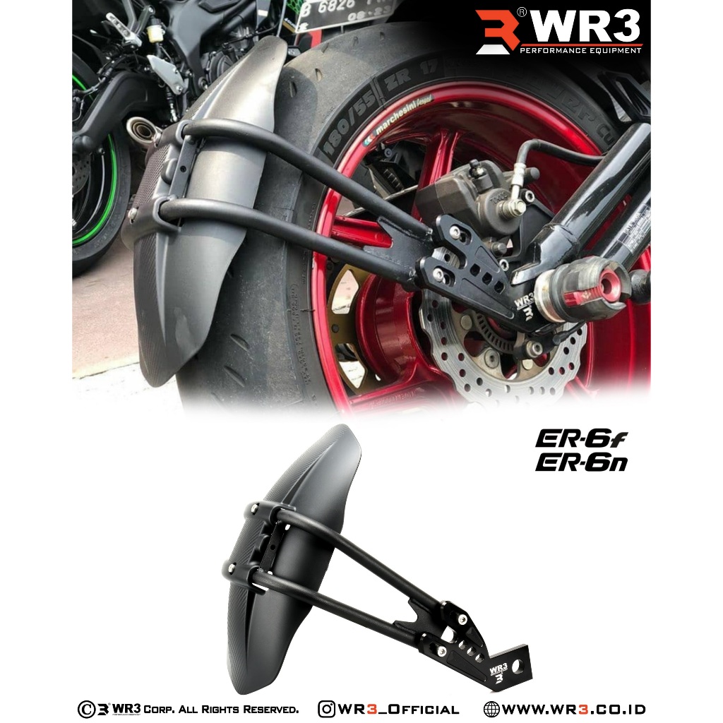 Mudguard Mud Guard WR3 Kawasaki ER6 or Ninja 650 Original WR3 OfficiaL Product