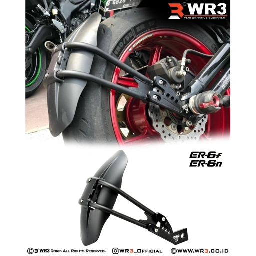Image of Mudguard Mud Guard WR3 Kawasaki ER6 or Ninja 650 Original WR3 OfficiaL Product