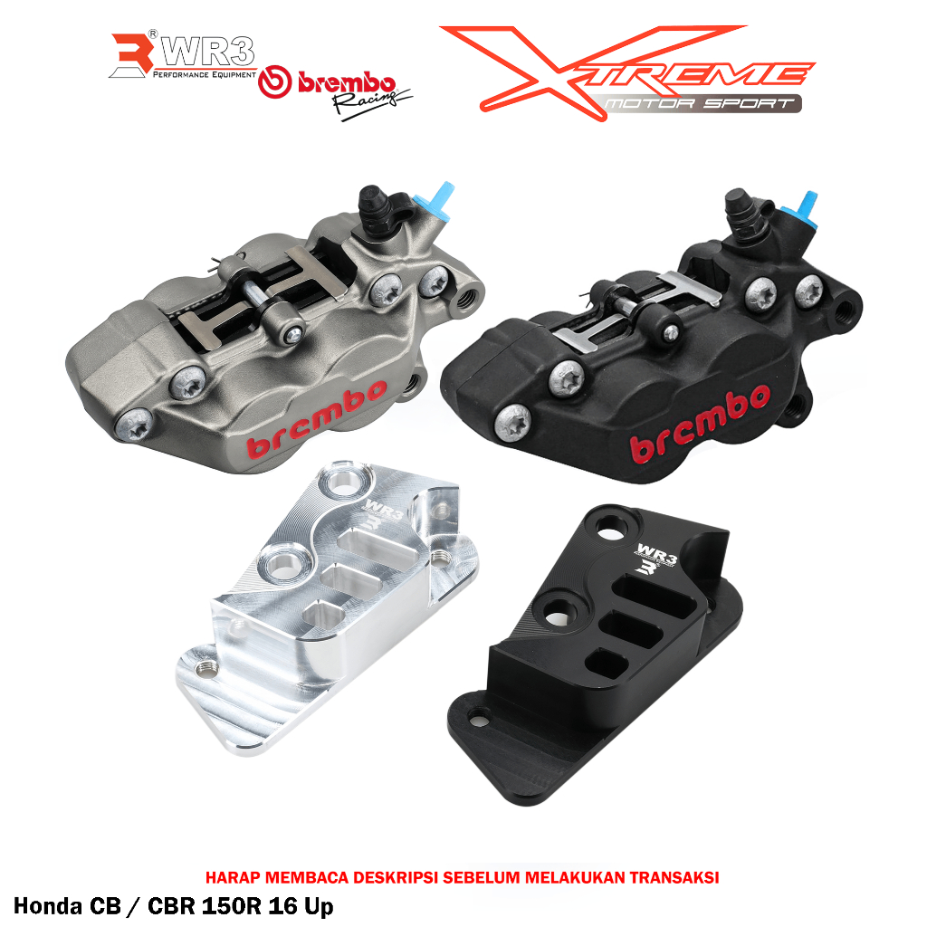 Breket Kaliper WR3 With Br3mbo 4P ADV / CBR 250RR / NSR 150 SP / CB 150R K45R K45G / Vario / Scoopy / Beat