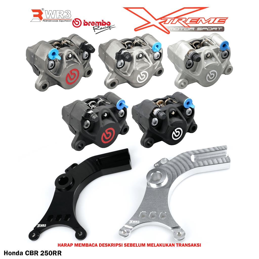 Breket Kaliper WR3 With Br3mbo 2P Untuk CBR 250RR / ADV 150 / 160 / CB / CBR 150R