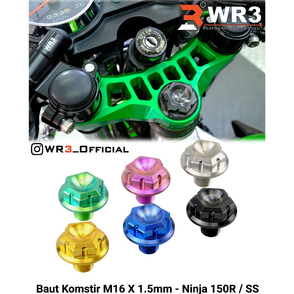Baut Komstir Titanium WR3 Ninja 250 FI / 250R Karbu / Z250 Old / Ninja 150RR 150R 150SS 150 RR R SS