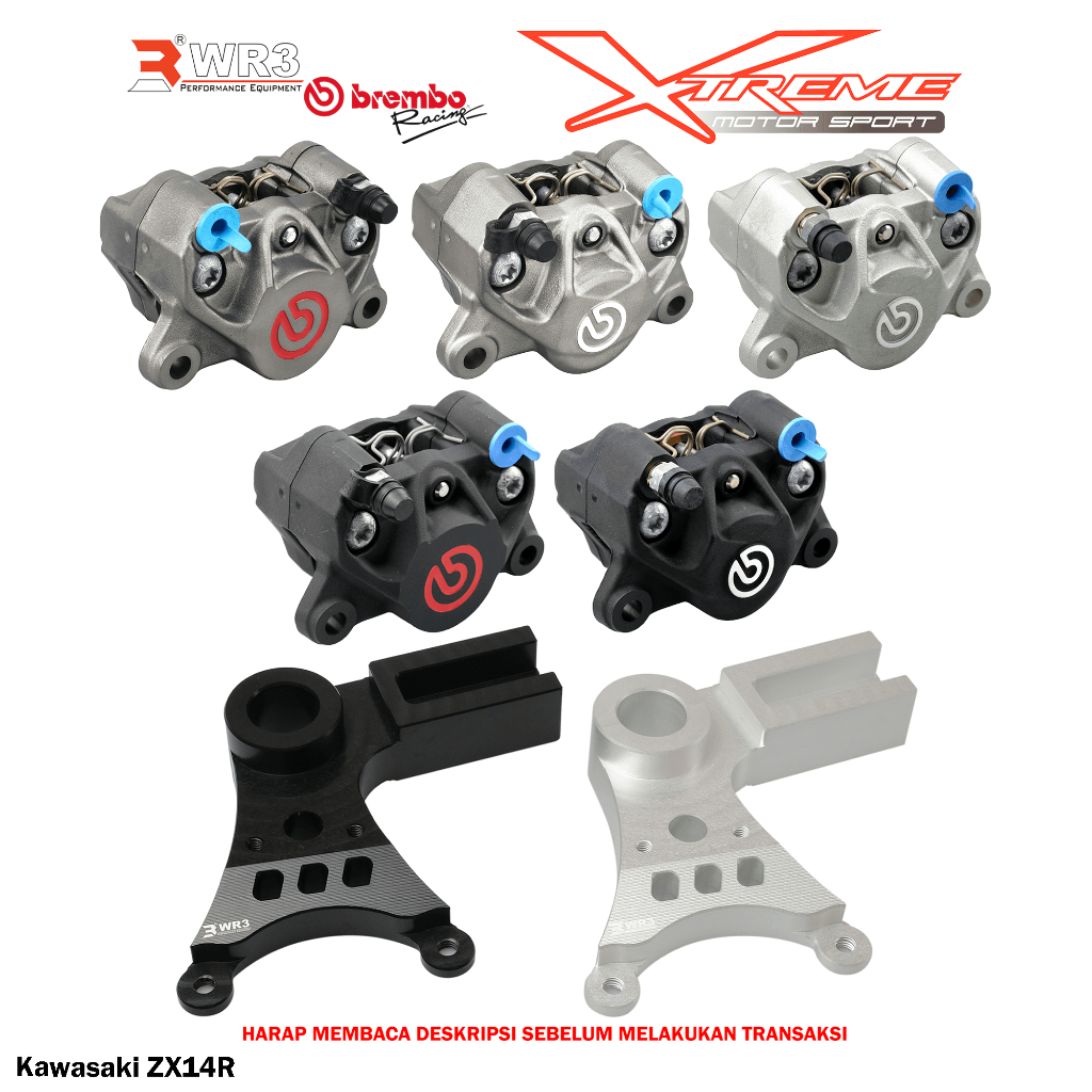 Breket Kaliper WR3 With Br3mbo 2P CBR 1000RR / MT09 / Tracer 09 / XSR 900 / Z900 / RS / ZX14R / NSR 150SP