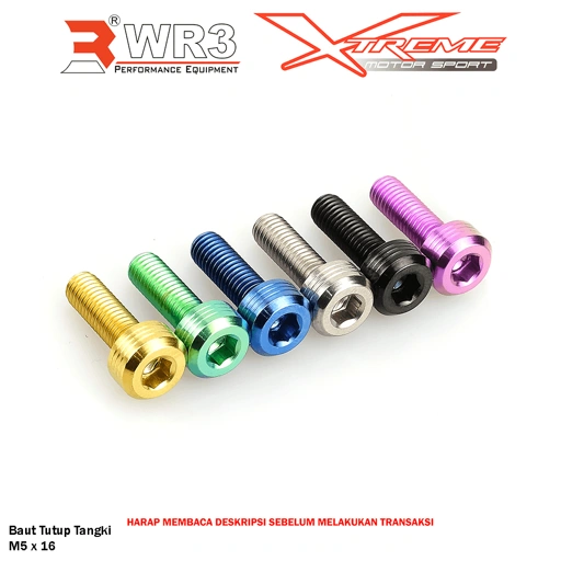 Image of Paketan Baut Titanium WR3 Tutup Tangki Fuel Cap Ninja 150 RR R SS / Ninja 1000