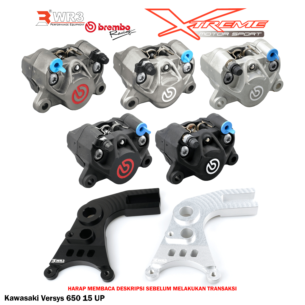 Breket Kaliper WR3 With Br3mbo 2P Z1000 / Z650 / Ninja / Versys / Vulcan 650 / TMAX
