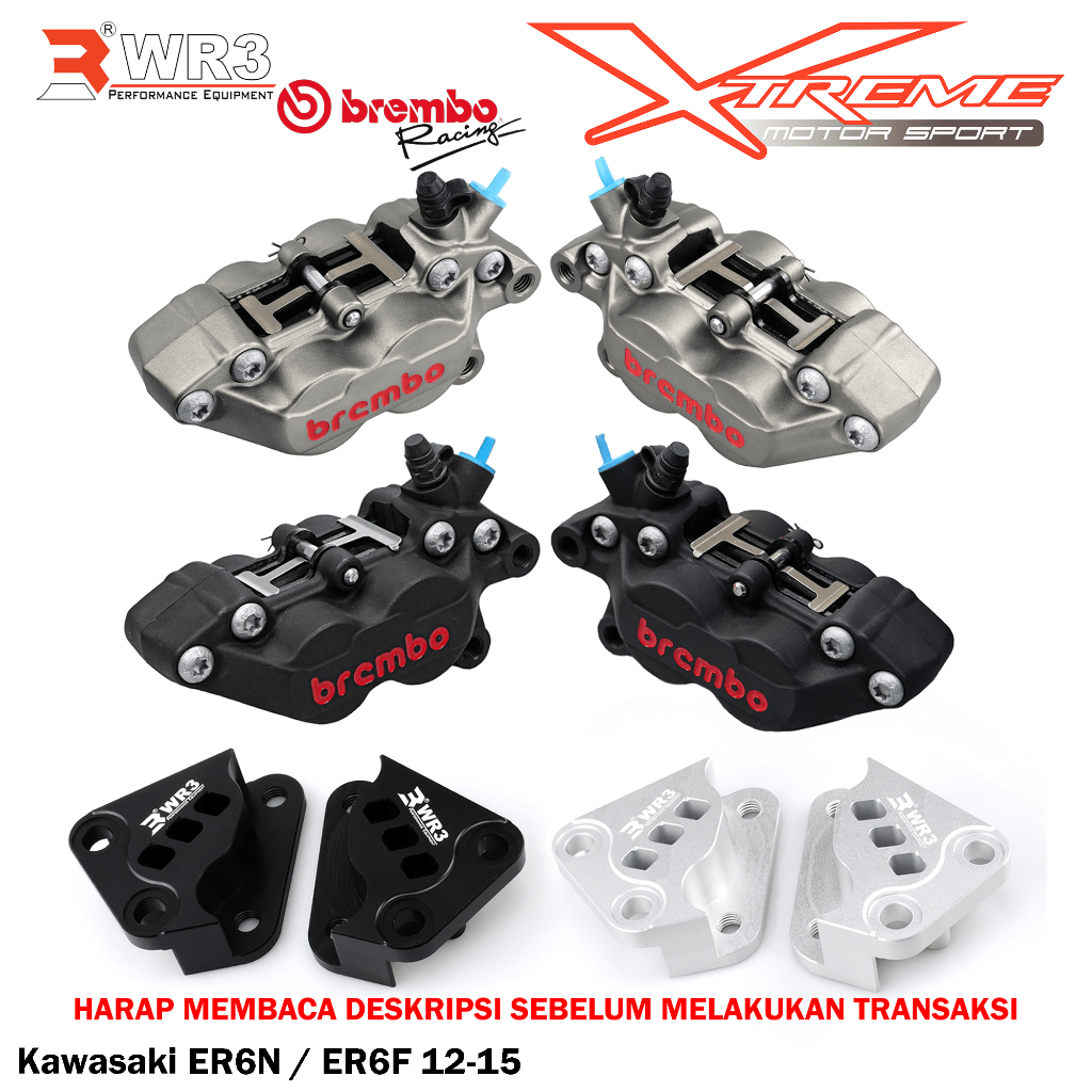 Breket Kaliper WR3 With Br3mbo 4P1P ER6 / Z650 / Versys / Ninja 650