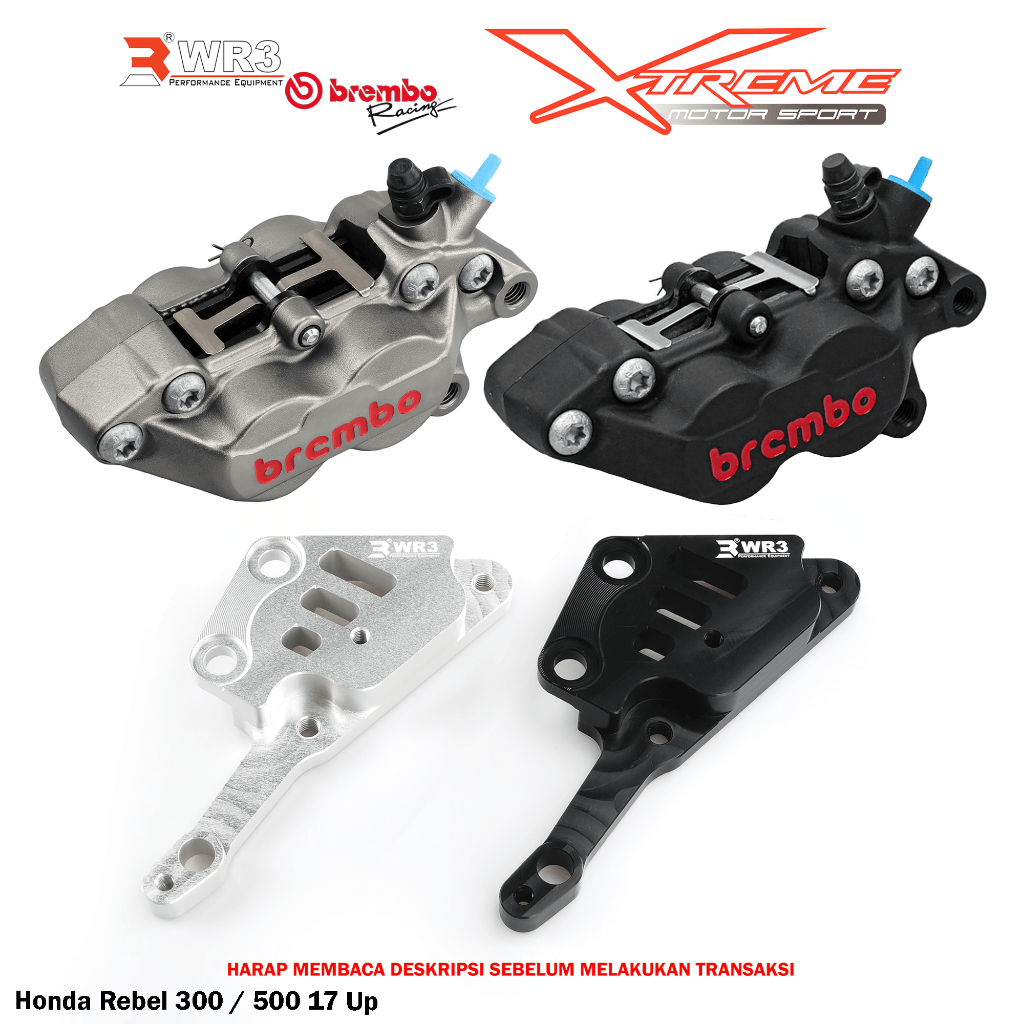 Breket Kaliper WR3 With Br3mbo 4P Forza 250 / KTM Duke / RC 200 / 250 / 390 / Rebel 300 / 500