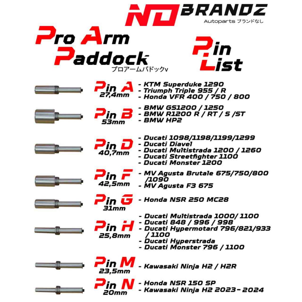 Sparepart Paddock Adaptor Depan Belakang Moving No Brandz