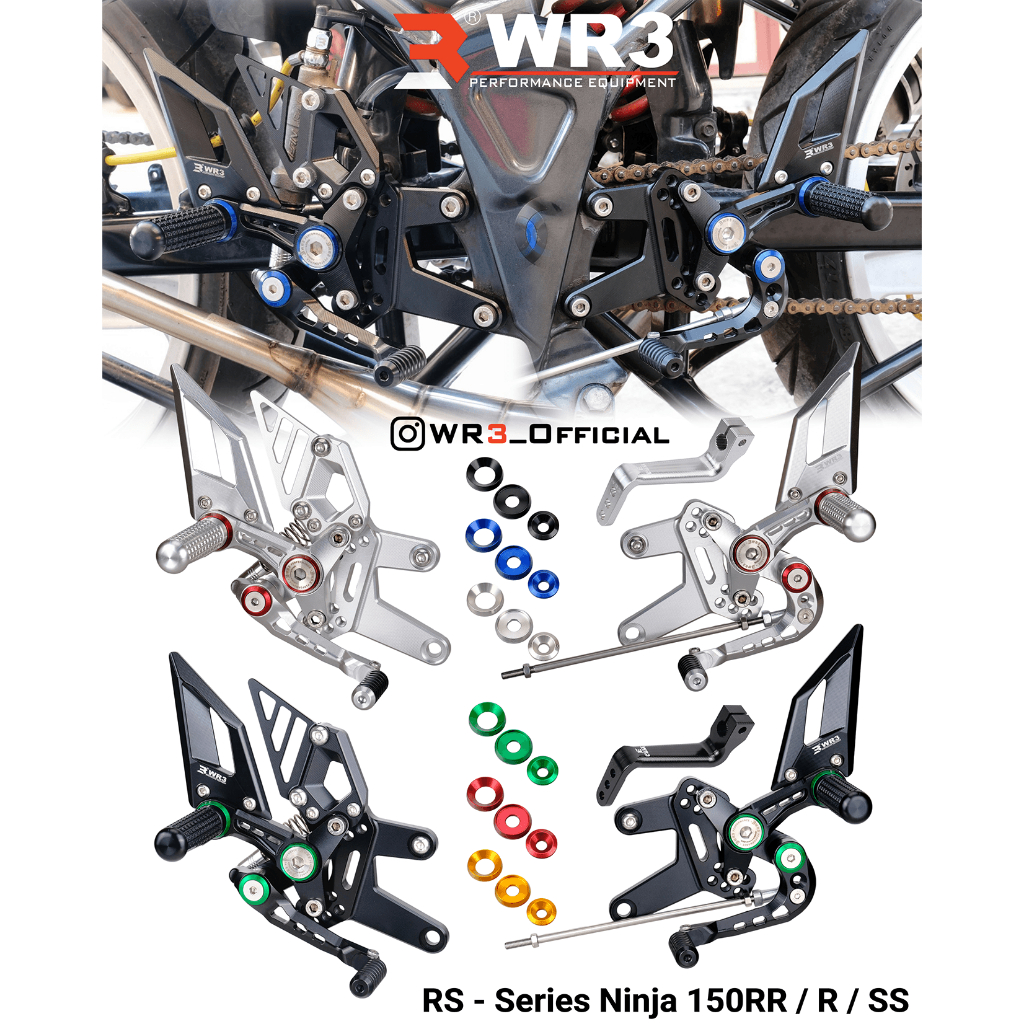 Footstep Underbone Rearset Racing WR3 RS - Series Ninja 150 RR / R / SS / 150RR / 150R / 150SS