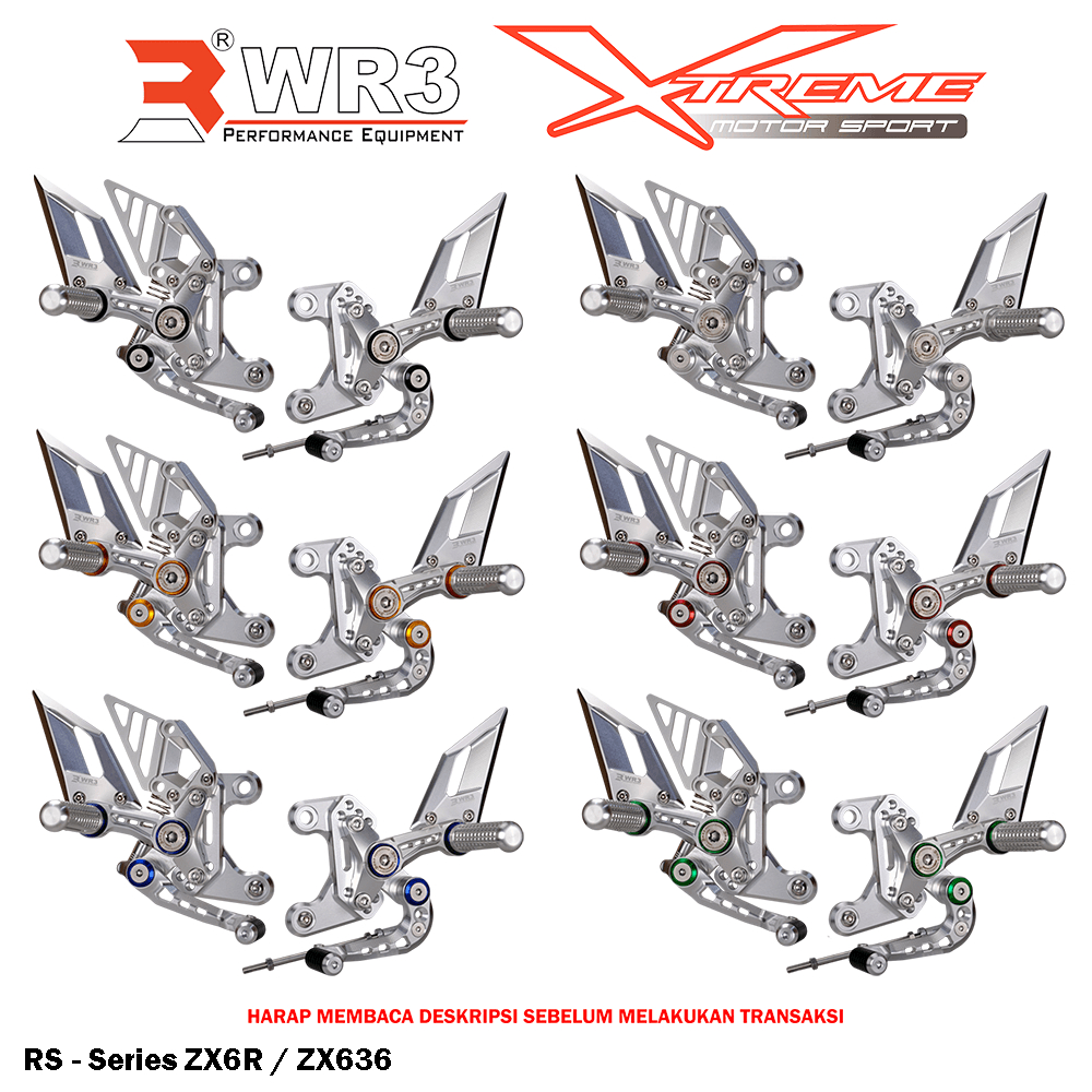 Footstep Underbone Rearset Racing WR3 RS - Series ZX636 / ZX6R