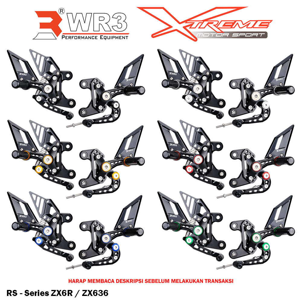 Footstep Underbone Rearset Racing WR3 RS - Series ZX636 / ZX6R