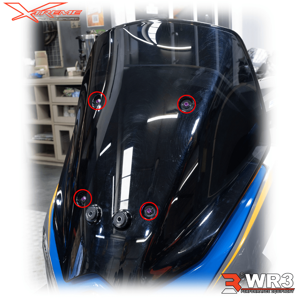 Paketan Baut Titanium WR3 Windshield ZX636 ZX6R Z900 ZX10R KLE 500 / R25 R15 R6 Aerox Nmax 155 Xmax 250 / ADV 150 160