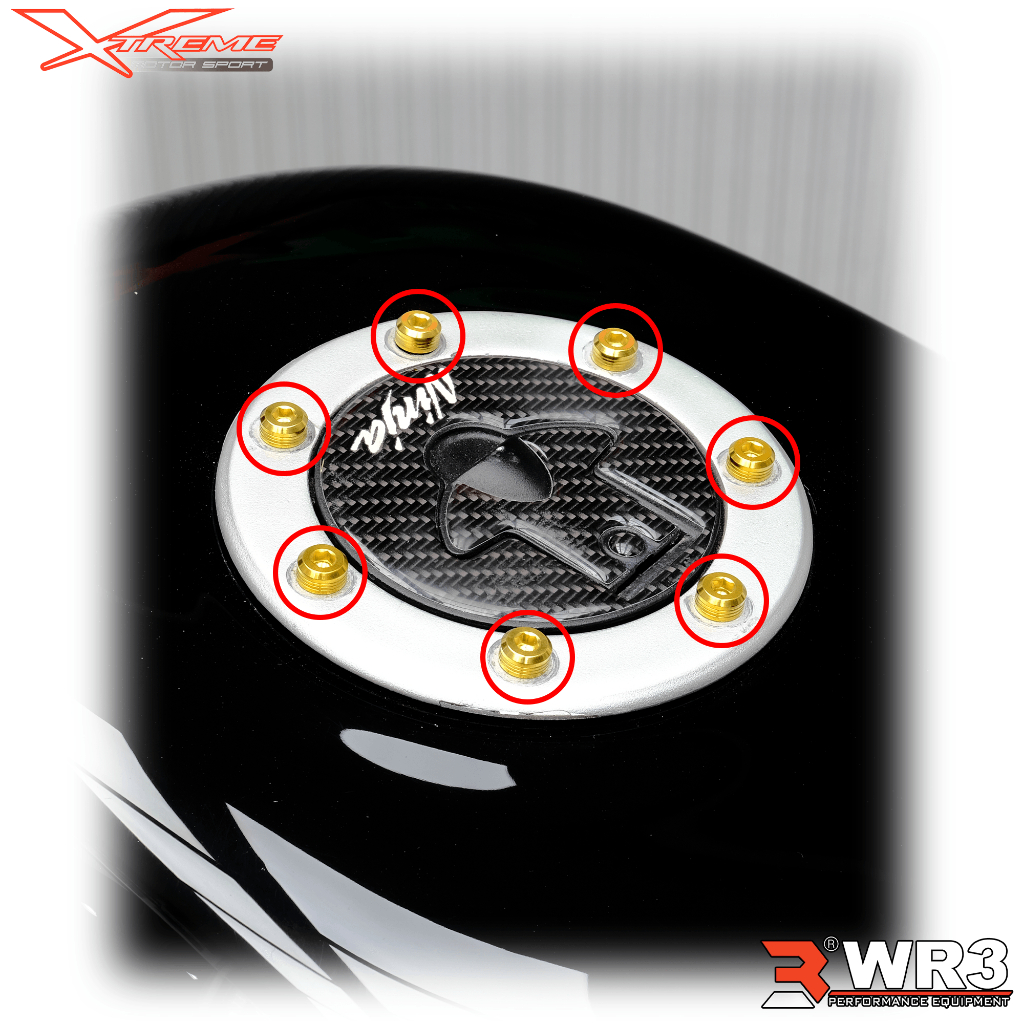 Paketan Baut Titanium WR3 Tutup Tangki Fuel Cap Ninja 150 RR R SS / Ninja 1000