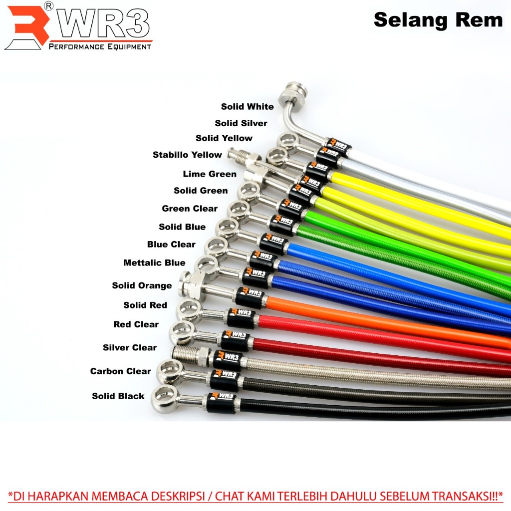 Selang Rem WR3 Depan Belakang MT25 R25 ZX25R ZX25RR ZX4RR ABS / Non ABS